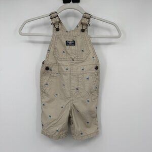 Oshkosh Baby Boy Nautical sailboats Khaki Twill Shortalls Short Overall 24 month